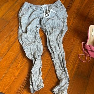 Striped tie waist trouser